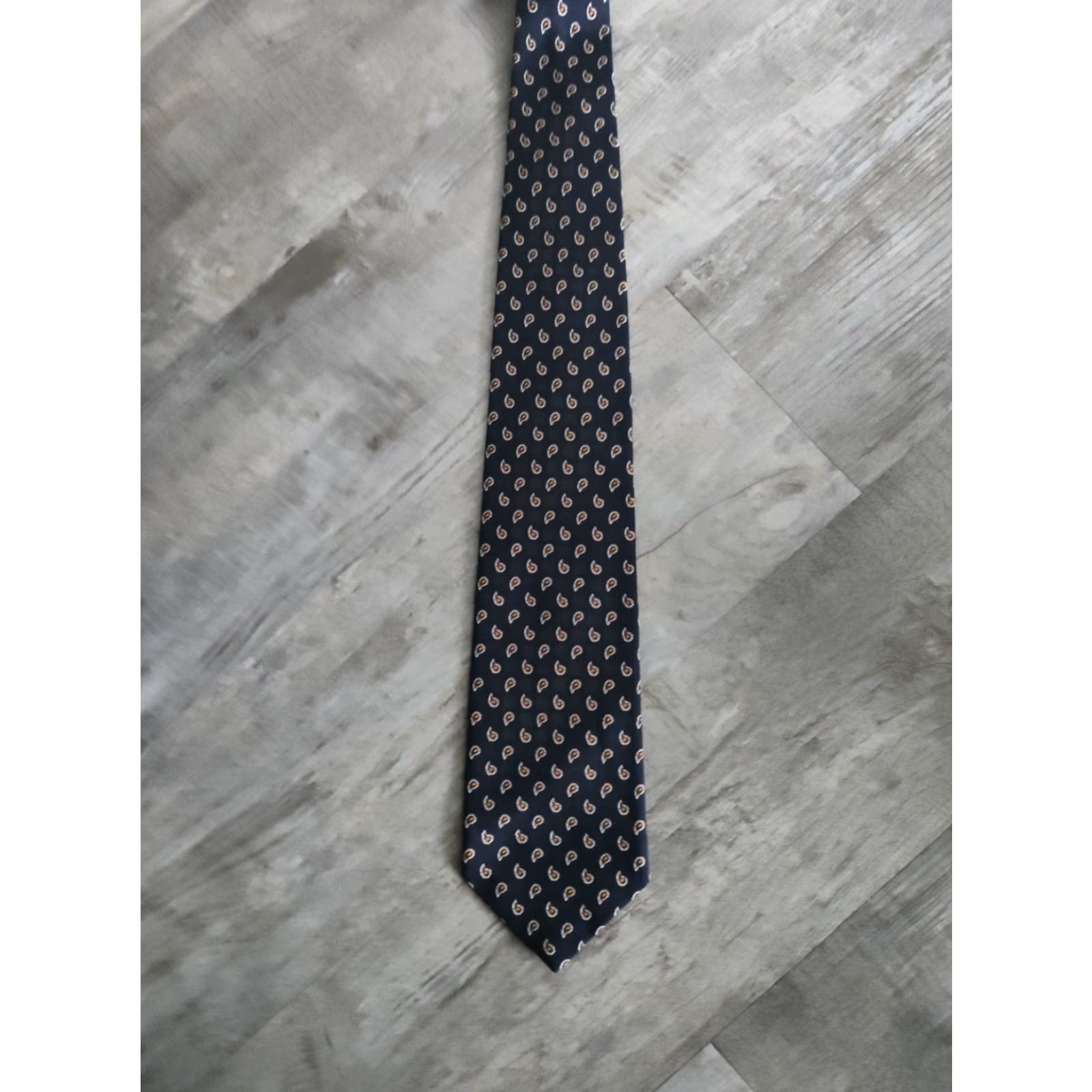 Polo Ralph Lauren VINTAGE Polo Ralph Lauren Tie Men Navy Paisley Silk Italian Handmade 56 In 3.5 W Preppy American Size US M / EU 48-50 / 2 - 3 Thumbnail