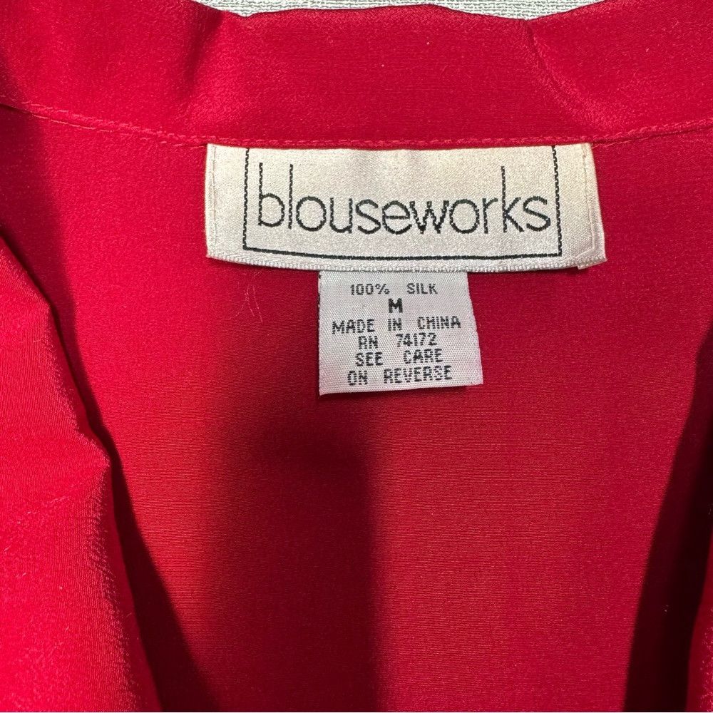 Other Vintage Blouseworks 100% Silk Red Long Sleeve Shirt Size M Size M / US 6-8 / IT 42-44 - 7 Thumbnail