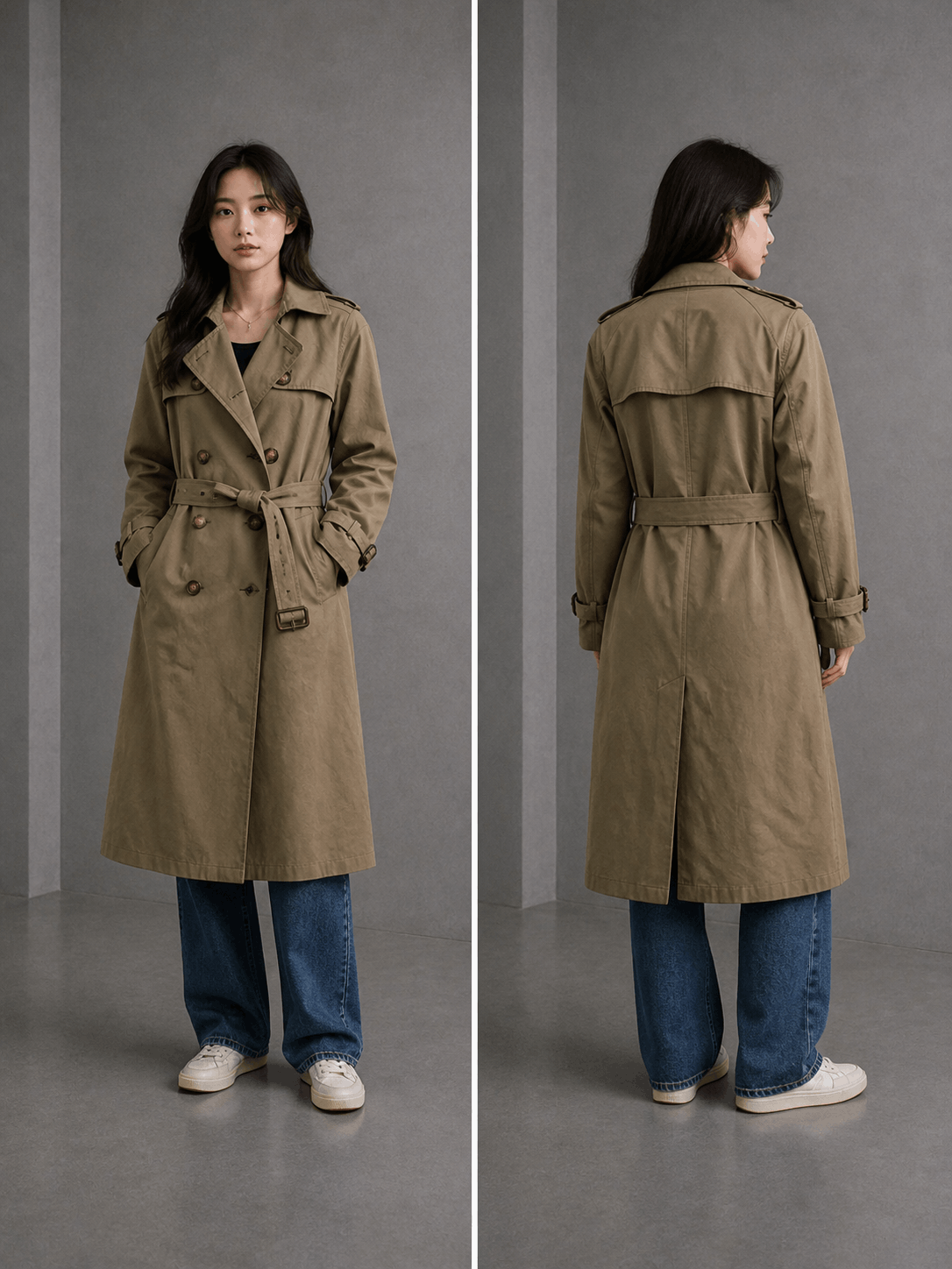 A.P.C. Faded APC Double Breasted Belted Trench Coat Size S / US 4 / IT 40 - 1 Thumbnail