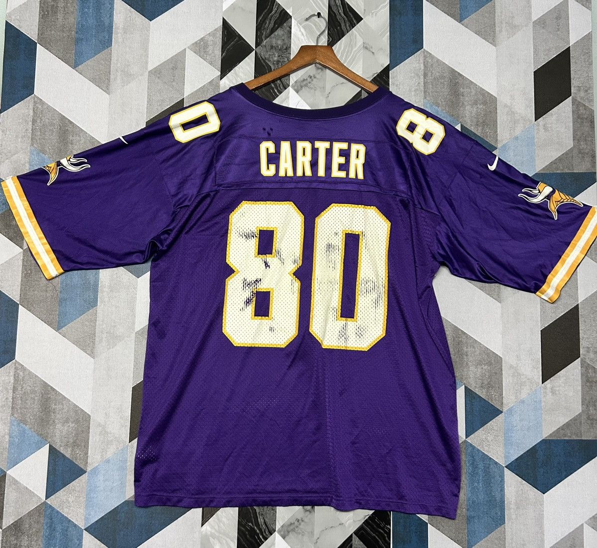 MLB × Nike 🔥 Vintage NFL NIKE Minessota Vikings Cris Carter Jersey Home Size US XXL / EU 58 / 5 - 2 Thumbnail