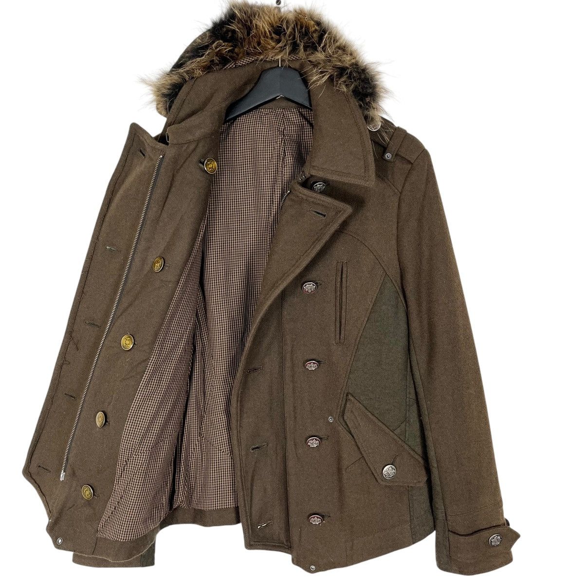 Designer × Japanese Brand Japanese Brand PPFM Detachable Furs Hoodie Women Wool Jacket Size M / US 6-8 / IT 42-44 - 7 Thumbnail