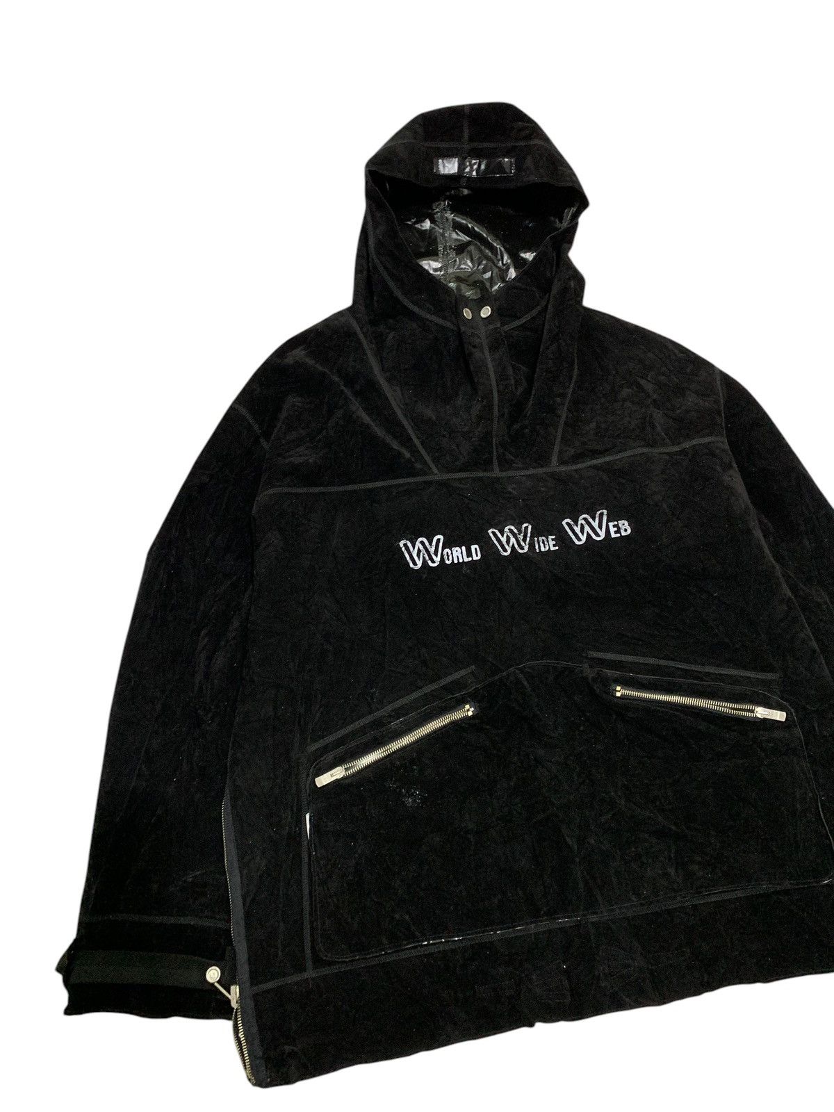 Stone Island 🔥VINTAGE WORLD WIDE WEB A/W96 REVERSIBLE PULLOVER HOODIE Size US L / EU 52-54 / 3 - 4 Thumbnail