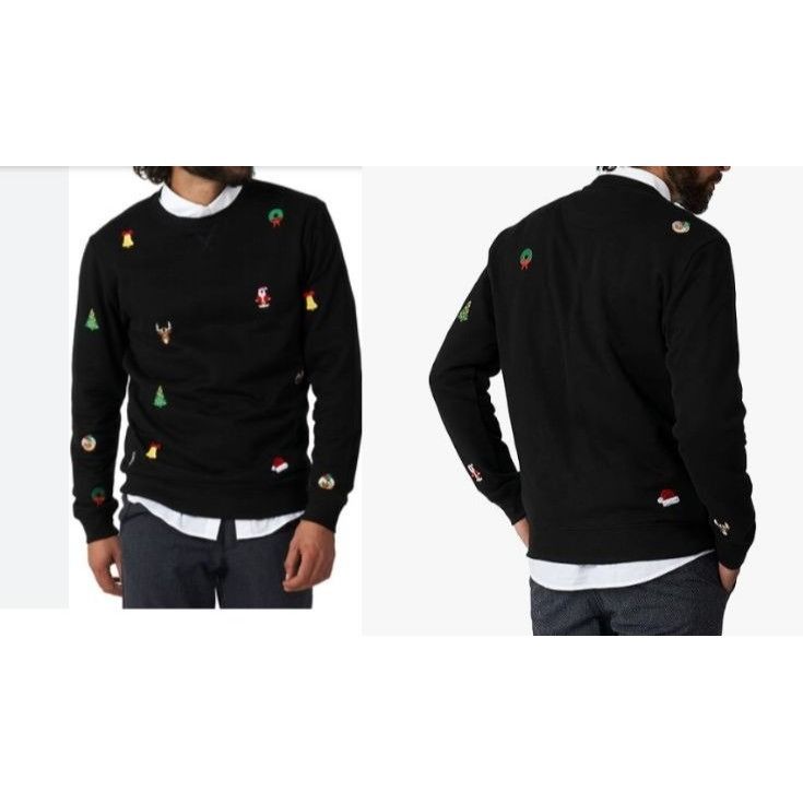 Other OppoSuits Men’s Xmas Icons Embroidered Sweatshirt, Black, S Size US M / EU 48-50 / 2 - 2 Thumbnail