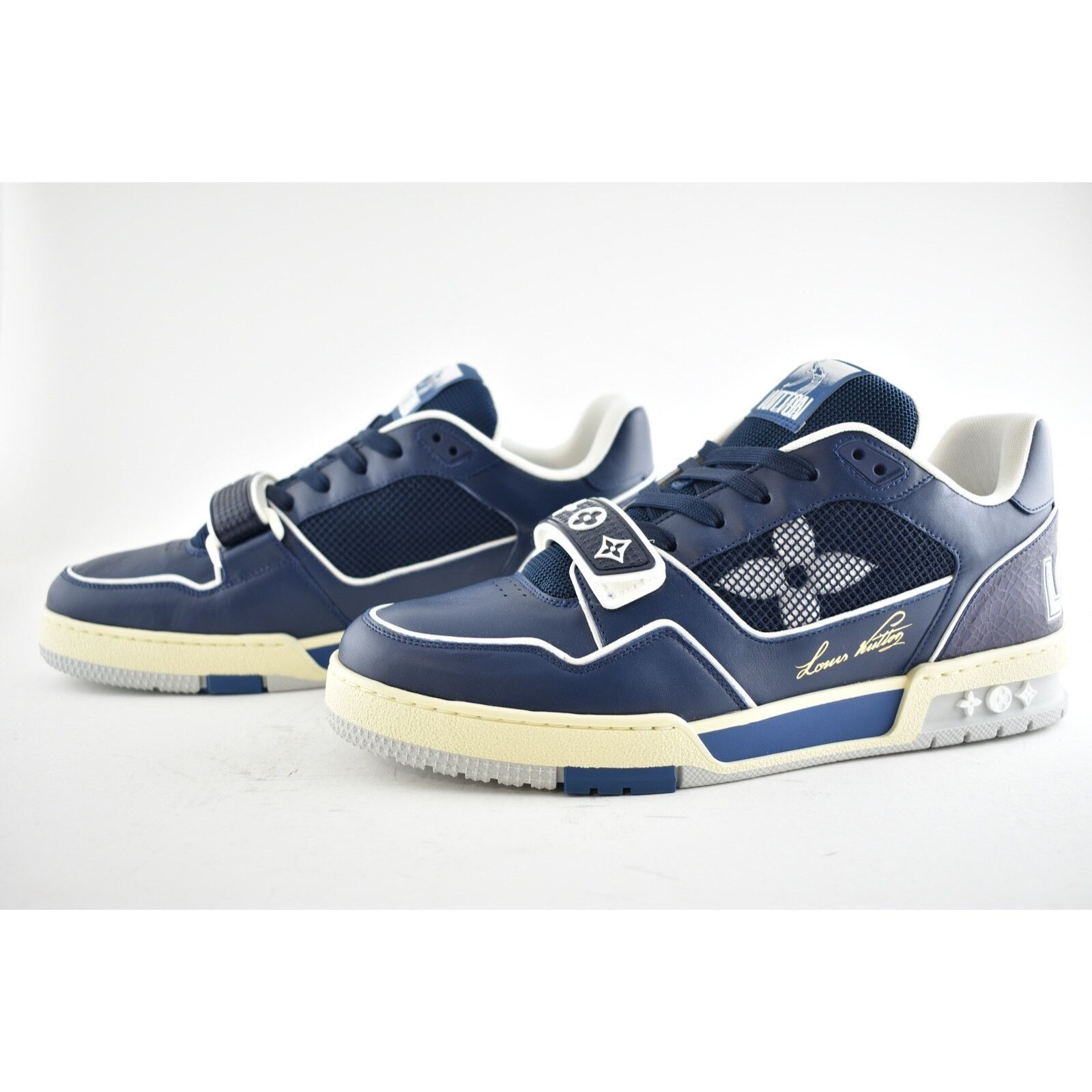 Louis Vuitton Louis Vuitton Blue Low Top Trainer Sneaker LV 8 US 9 9.5 Size US 9 / EU 42 - 9 Thumbnail