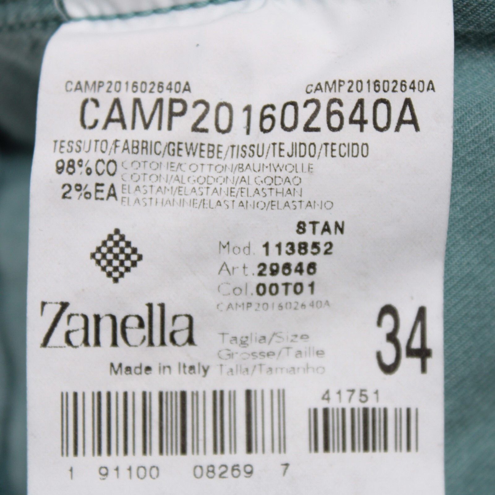 Zanella Zanella New with tags Chino Size 34 US In Blue Size US 34 / EU 50 - 7 Thumbnail