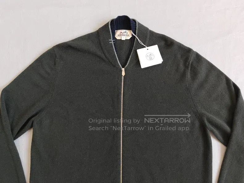 Hermes Hermes Cashmere zip-up jacket, olive green, 100% cashmere Size US L / EU 52-54 / 3 - 2 Thumbnail