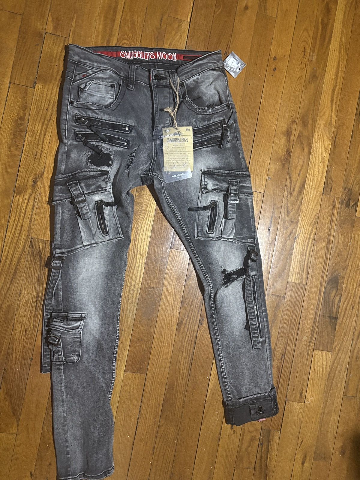 Express Black/grey Smuggler’s Moon Jeans Size US 32 / EU 48 - 1 Thumbnail