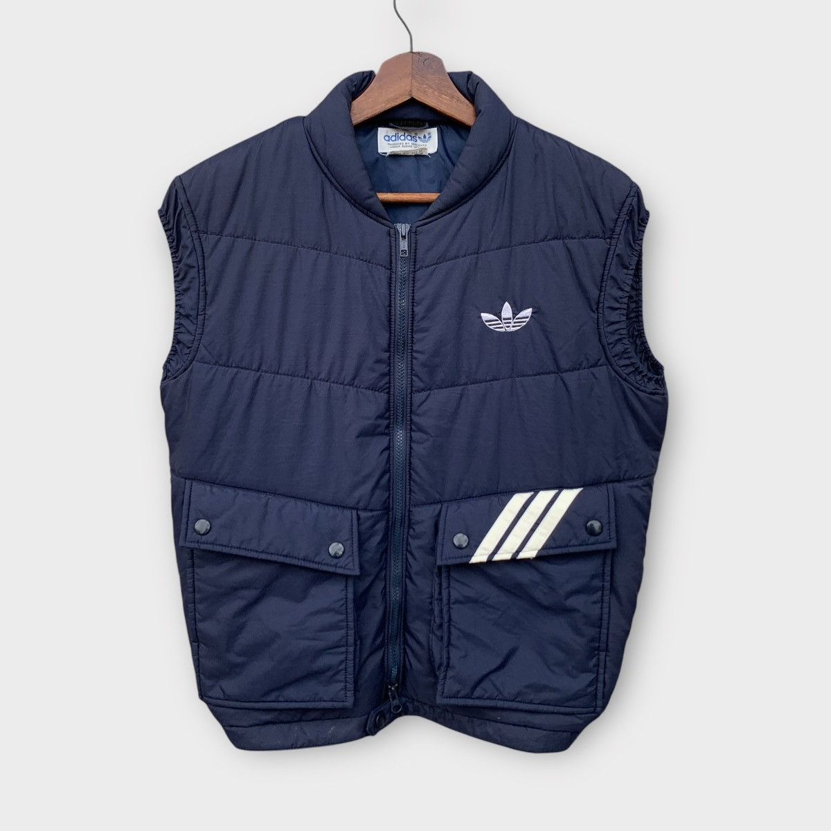 Adidas Vintage 1980s Adidas Nylon Puffer Vest Jacket Size US M / EU 48-50 / 2 - 1 Thumbnail