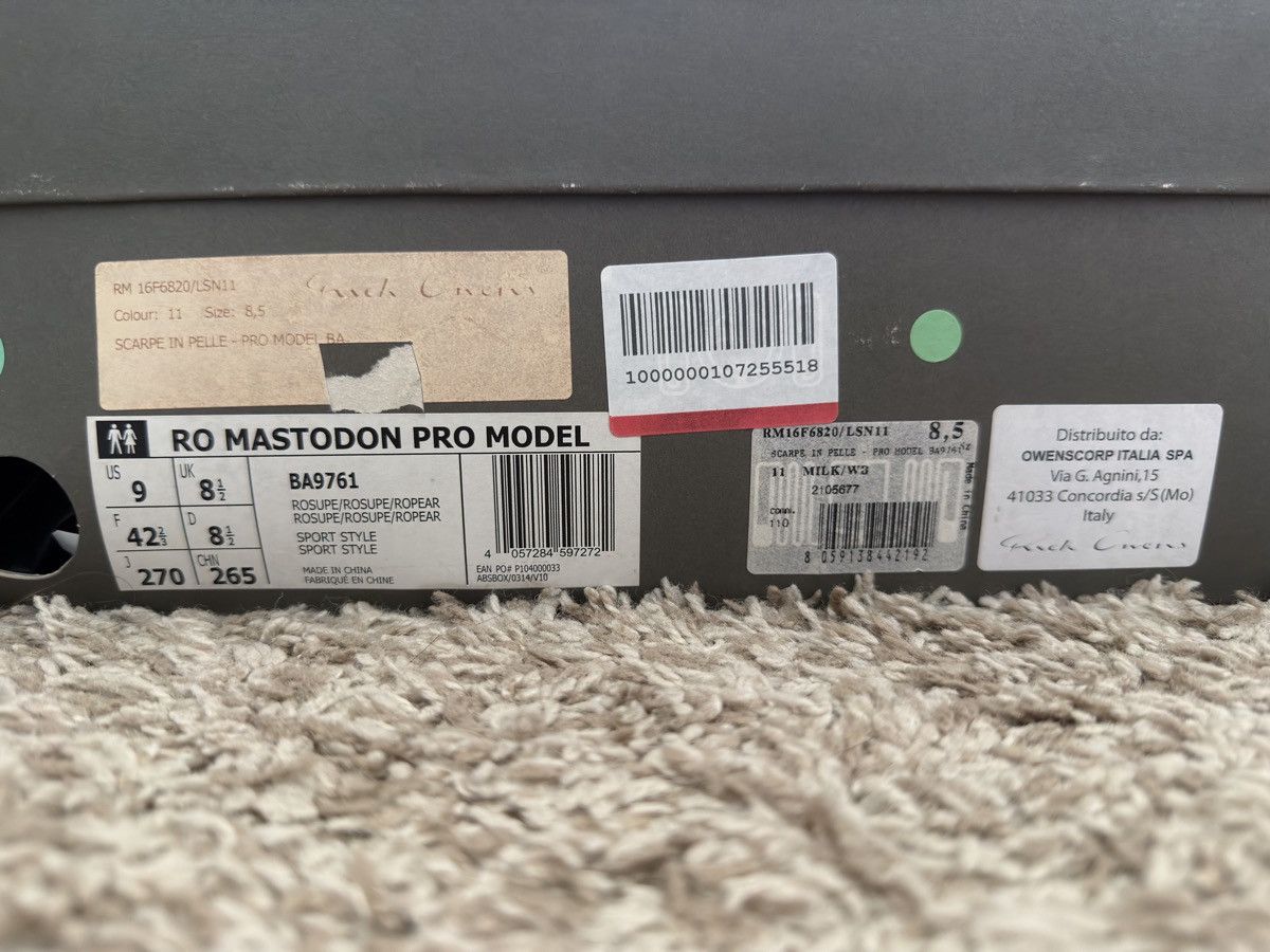 Adidas × Rick Owens Mastodon White Pro Model Size US 9 / EU 42 - 8 Thumbnail