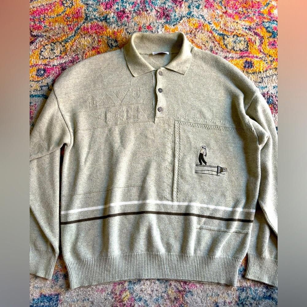 Designer Vintage INSX golf sweater Size US XL / EU 56 / 4 - 1 Thumbnail