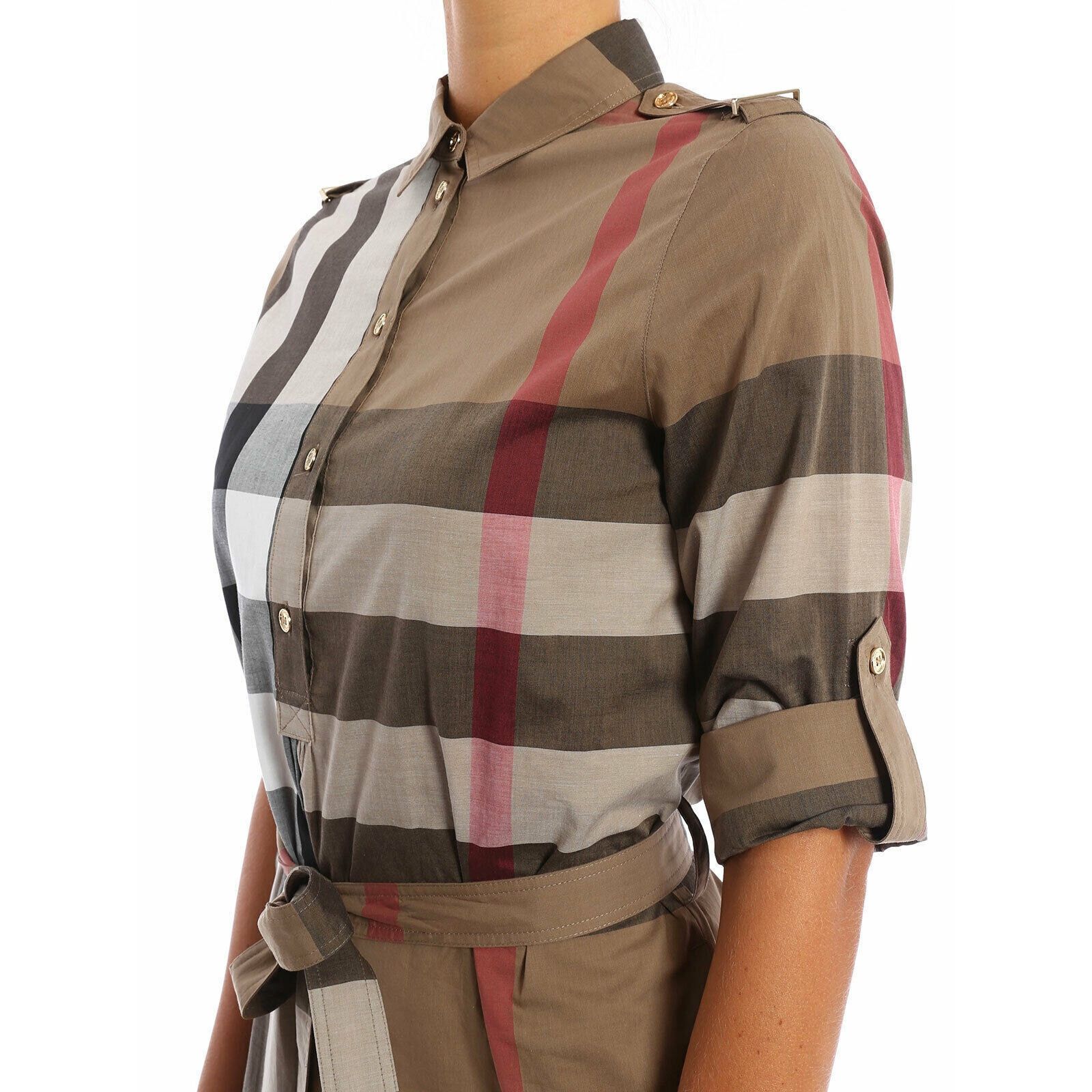 Burberry KELSY BROWN CHECK COTTON BELTED DRES S US 4 / UK 6 / EU 38 Size S / US 4 / IT 40 - 4 Thumbnail