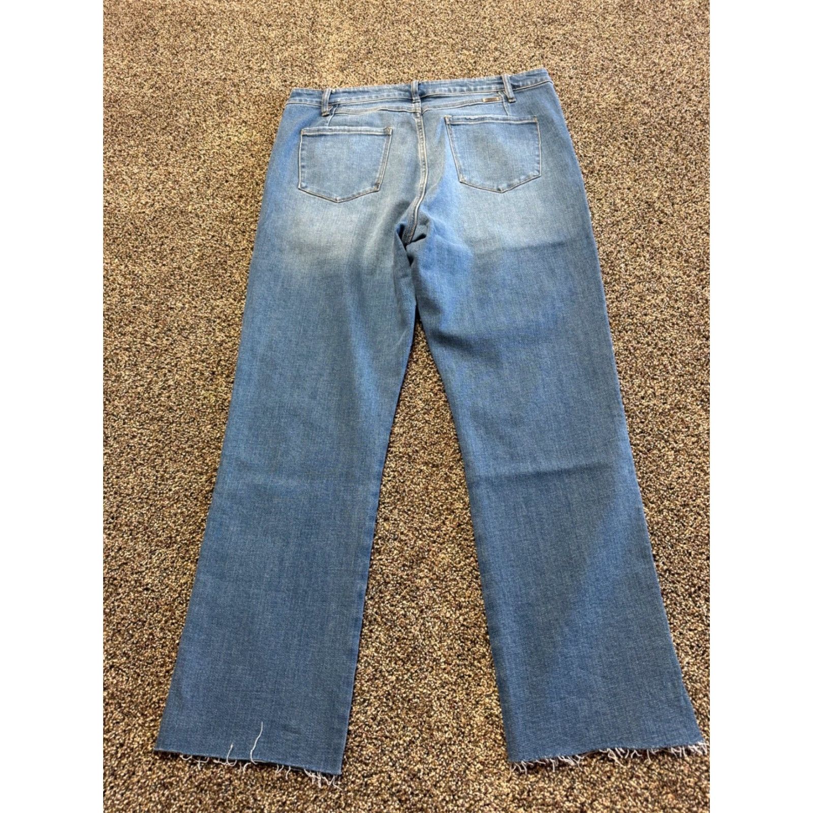 Vintage Kancan Jeans Women 16W Blue Denim Straight Raw Hem Stretch 16 Regular Size 16W Women's Jeans Denim Stretch Straight Blue 16W Women Size 38" / US 16 / IT 52 - 7 Thumbnail