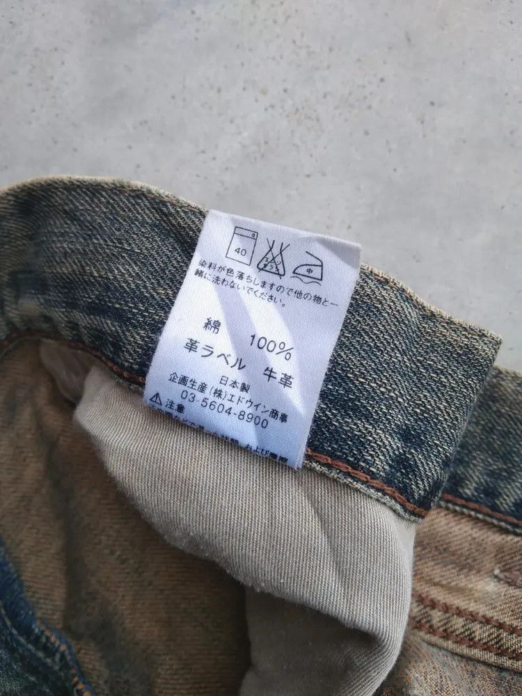 Japanese Brand Vintage Edwin Mud Wash Distressed Jeans 32x29 Size US 32 / EU 48 - 10 Thumbnail