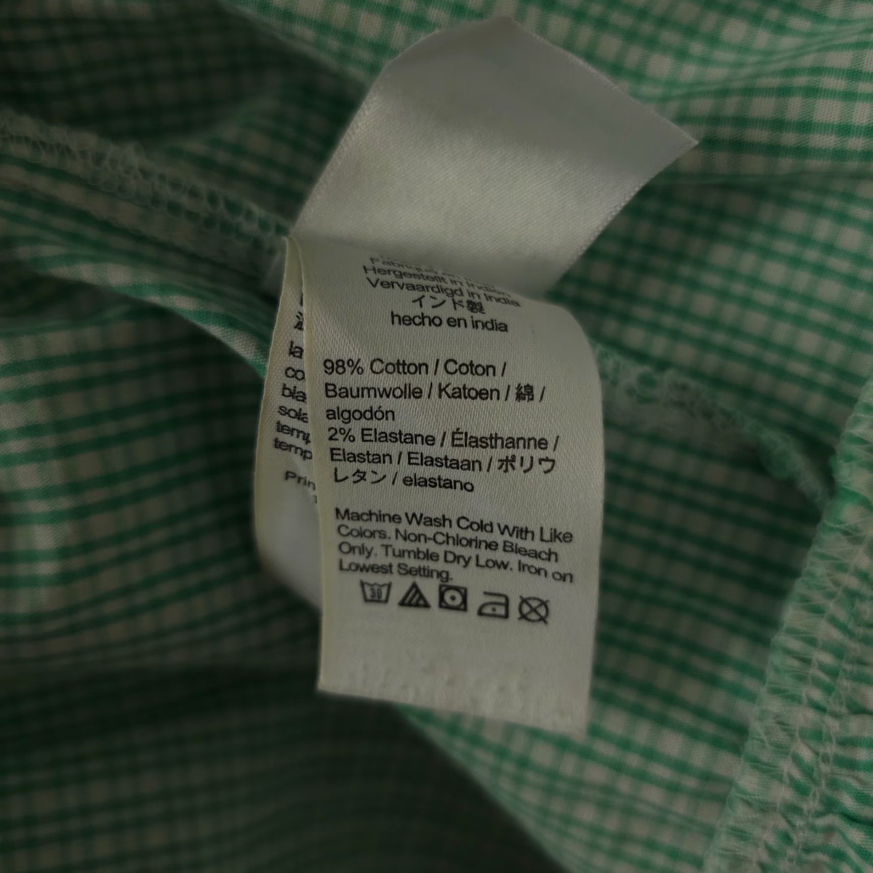 J.Crew J.CREW Dress Womens Large Green Gingham Cotton Blend Poplin Raglan Tiered Mini Dress Size L / US 10 / IT 46 - 4 Thumbnail