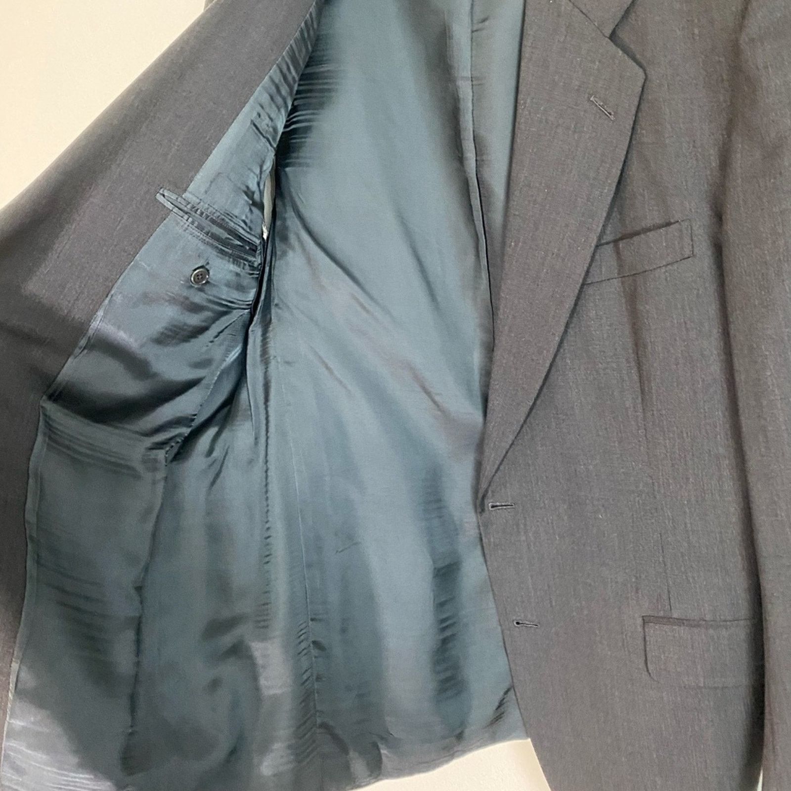 Brooks Brothers Brooks Brothers Men's Charcoal Black Wool Blazer - 42R Size 42R - 5 Thumbnail