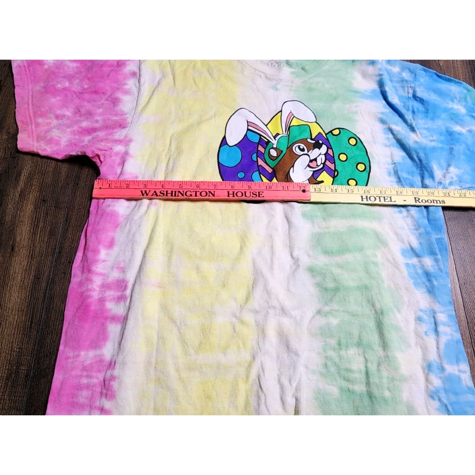 Doublet Buc-ee's Tie Dye T-Shirt XL Unisex Multicolor Bunny Double Sided Short Sleeve Modern Spring Summer Mens Size US XL / EU 56 / 4 - 3 Thumbnail