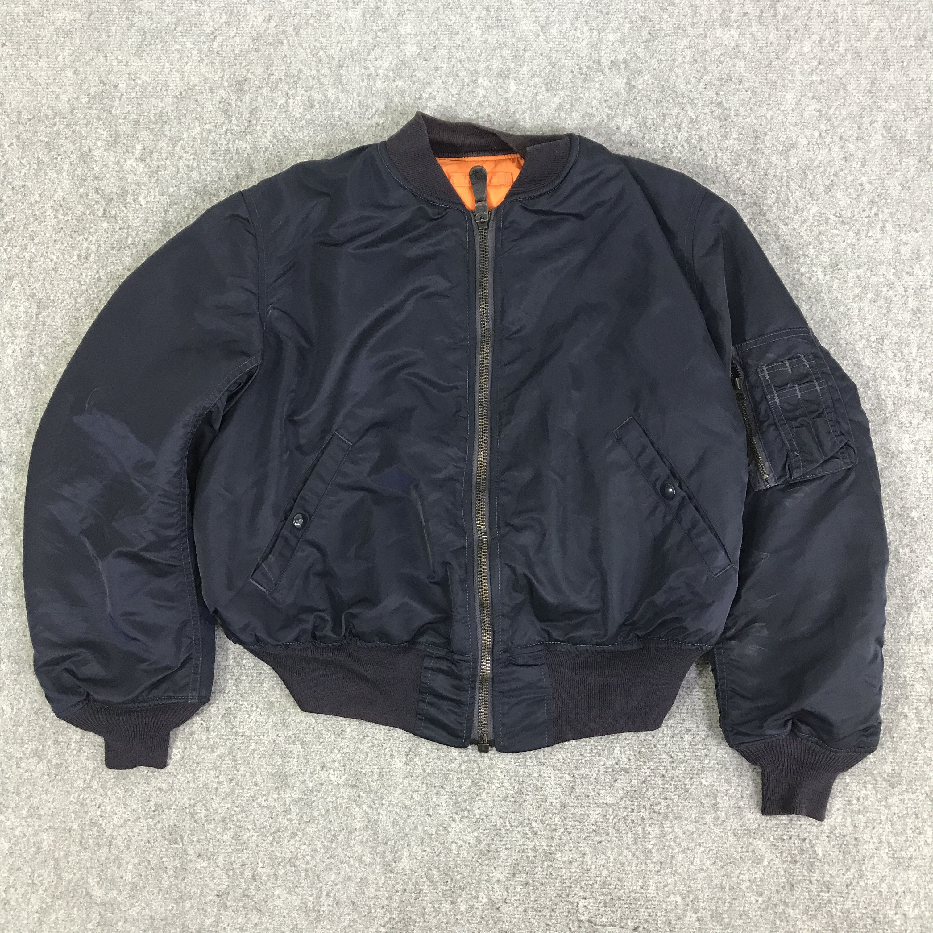Alpha Industries VTG 1968 ALPHA INDUSTRIES BOMBERS NAVY JACKET K78B7 Size US L / EU 52-54 / 3 - 1 Thumbnail