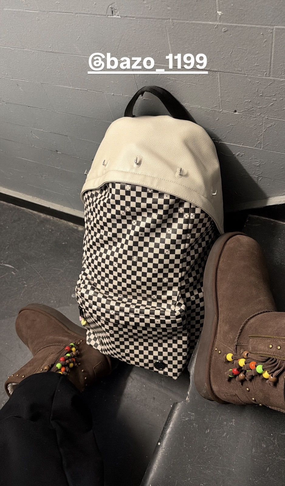1199 Bazo 1199 Cannnone Checkered Backpack Size ONE SIZE - 4 Thumbnail