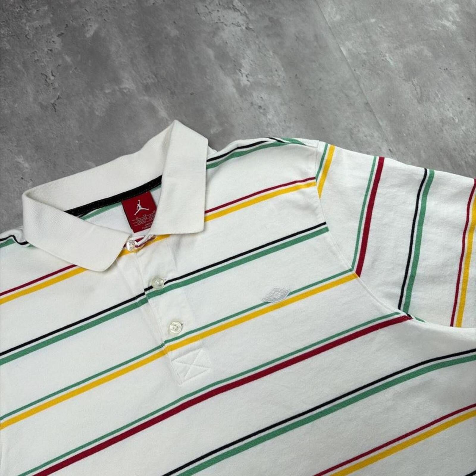 Jordan Brand Y2K White Air Jordan Striped Skater Polo Shirt Size US XL / EU 56 / 4 - 6 Thumbnail