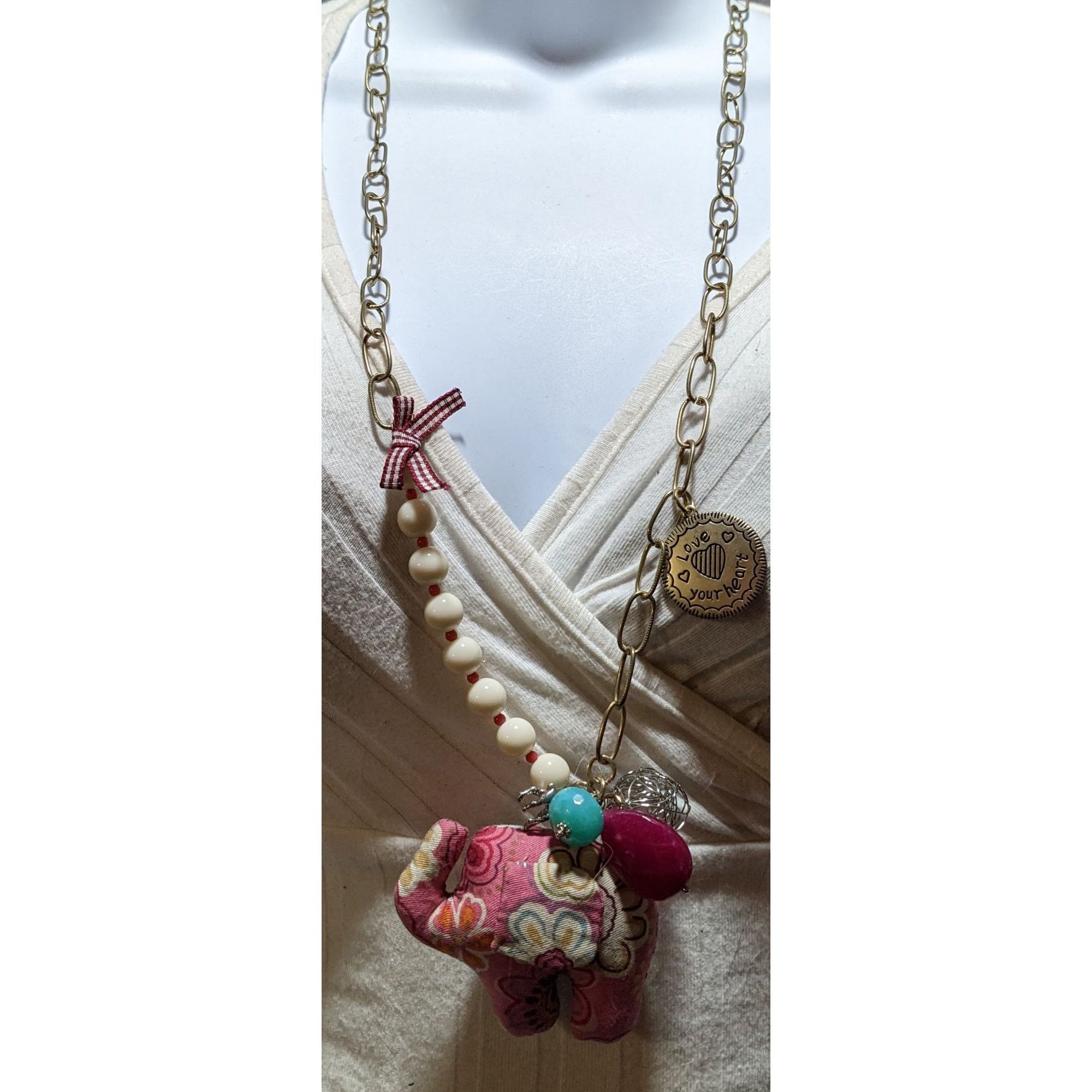 Other Cottagecore Pink Plush Elephant Necklace Size ONE SIZE - 16 Thumbnail