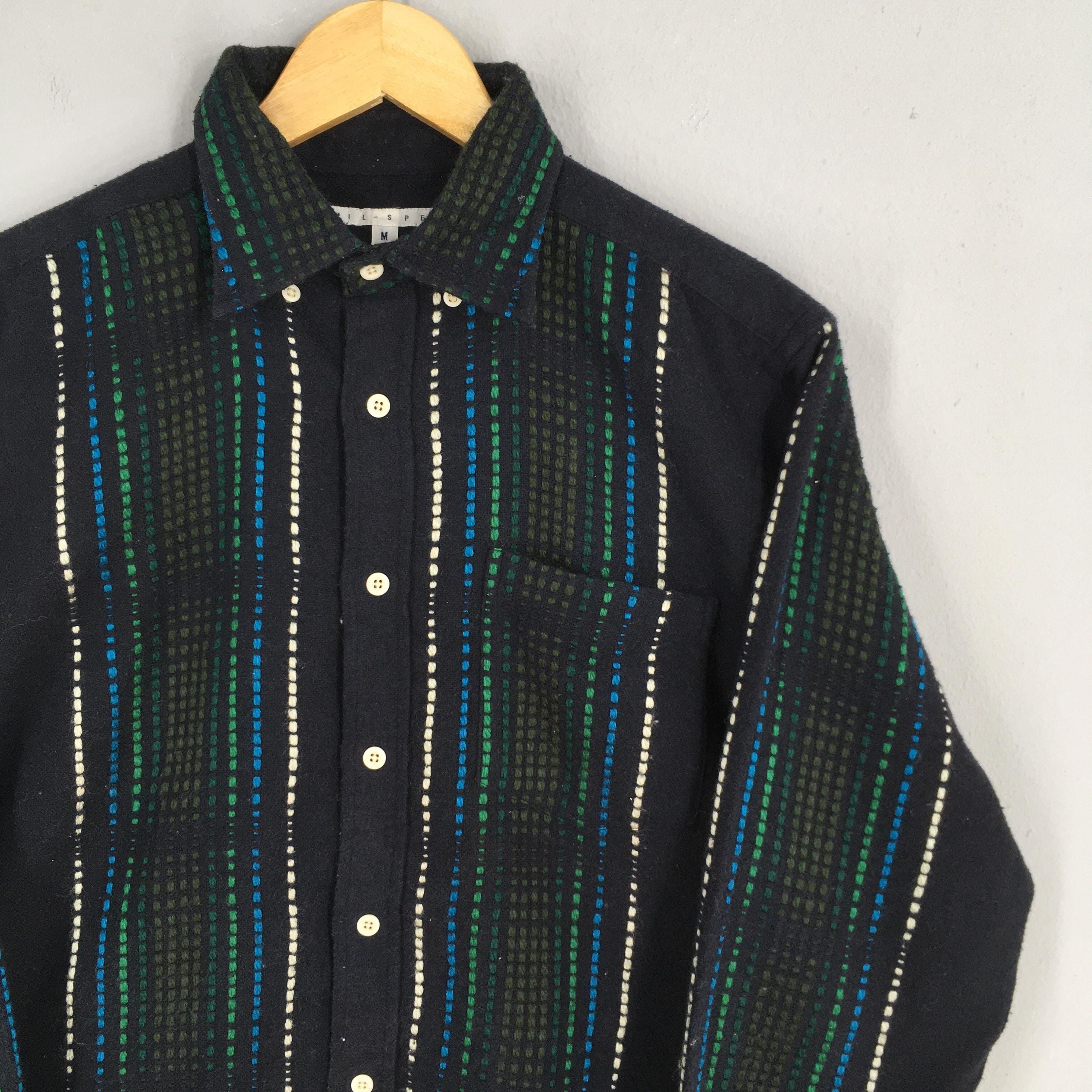 Flannel × Vintage Vintage 80s Mil Spec Black Flannel Rockaboilly Shirt Medium Size US M / EU 48-50 / 2 - 2 Thumbnail