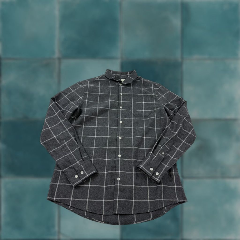 Vintage 7 Diamonds Shirt Mens Small Gray Plaid Flannel Long Sleeve Button Front Casual Size US S / EU 44-46 / 1 - 1 Thumbnail