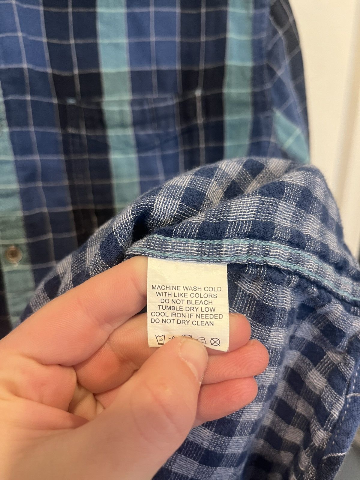 Carbon2Cobalt Carbon 2 Cobalt Men's XL Blue Green Plaid Button Down Long Size US XL / EU 56 / 4 - 4 Thumbnail