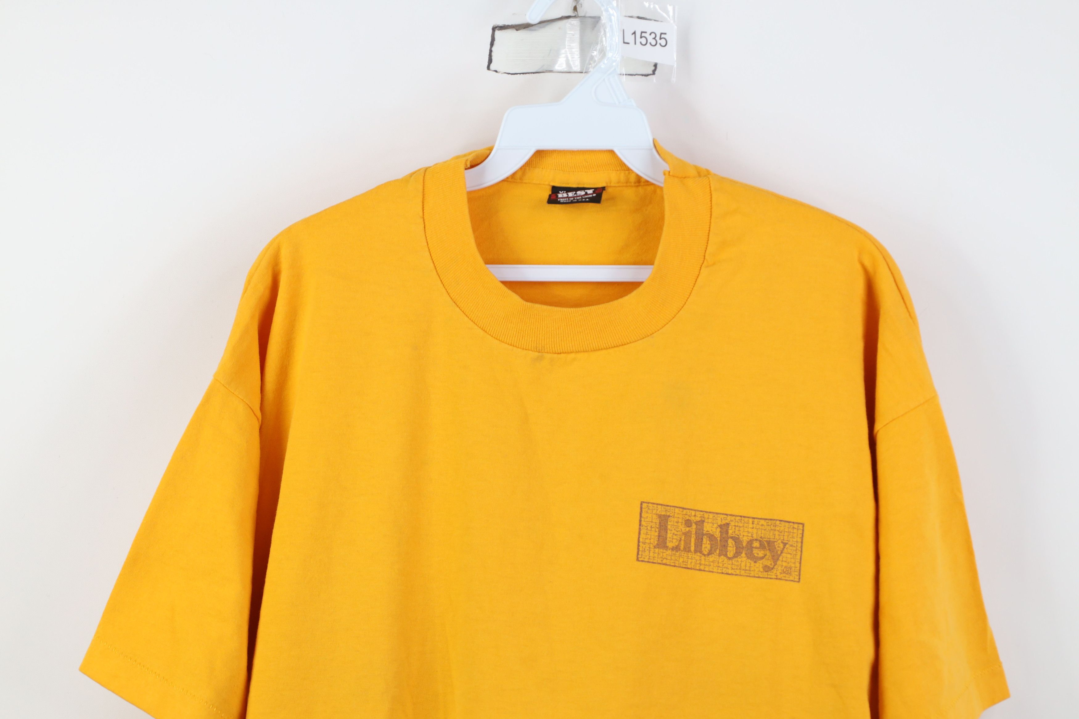Vintage Vintage 90s Streetwear Spell Out Libbey Glass T-Shirt USA Size US XL / EU 56 / 4 - 2 Thumbnail