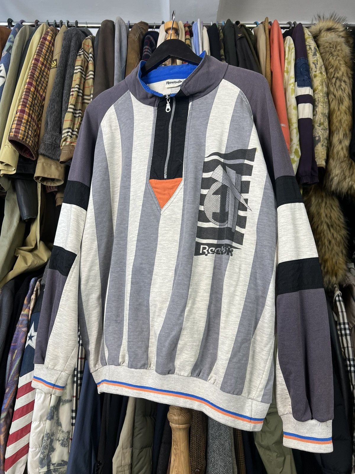 Reebok 90S Vintage Reebok Half Zip Sweatshirt Size L - XL Size US XL / EU 56 / 4 - 1 Thumbnail