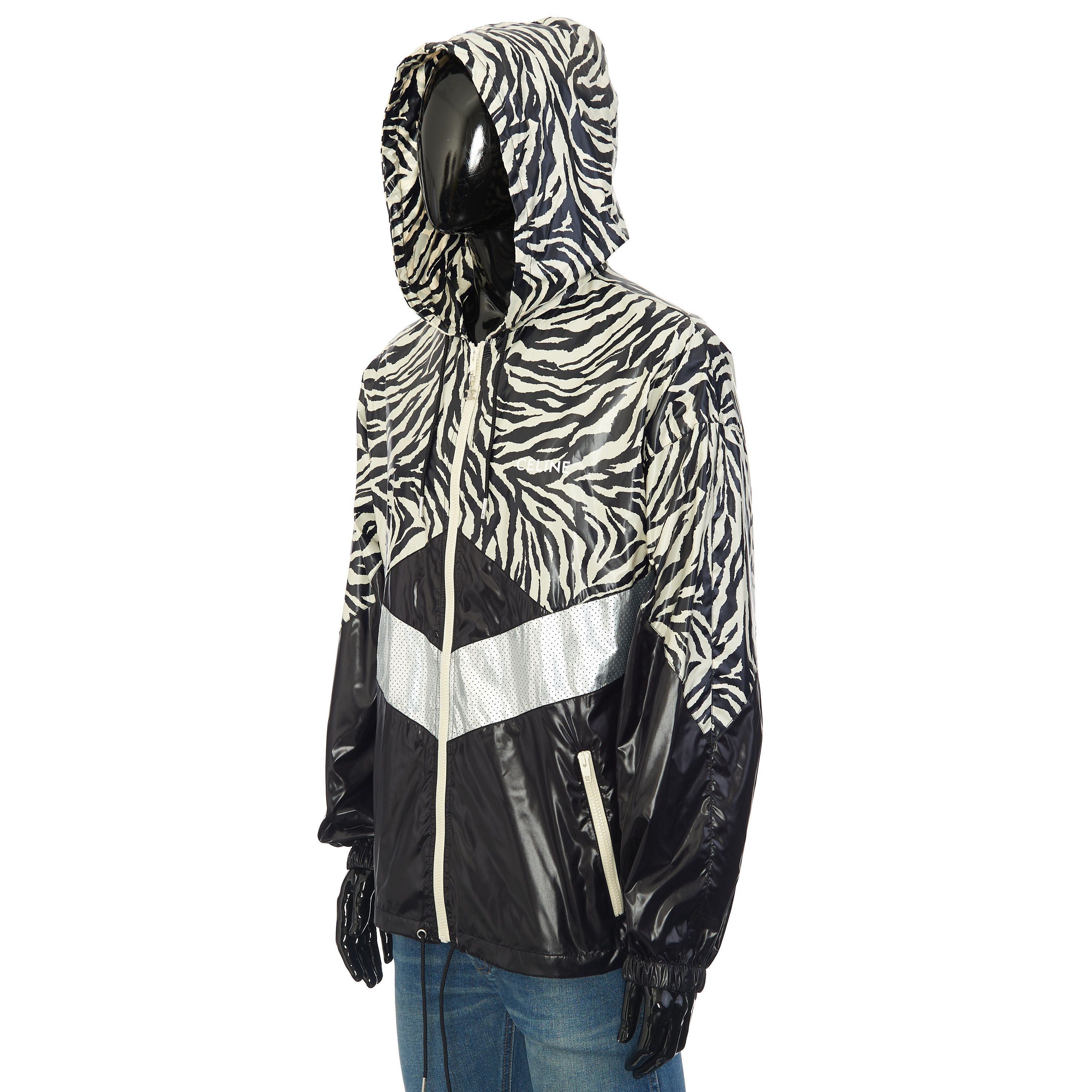 Celine Loose Cut Jacket With Zebra Look & Nylon Coating Size US M / EU 48-50 / 2 - 2 Thumbnail