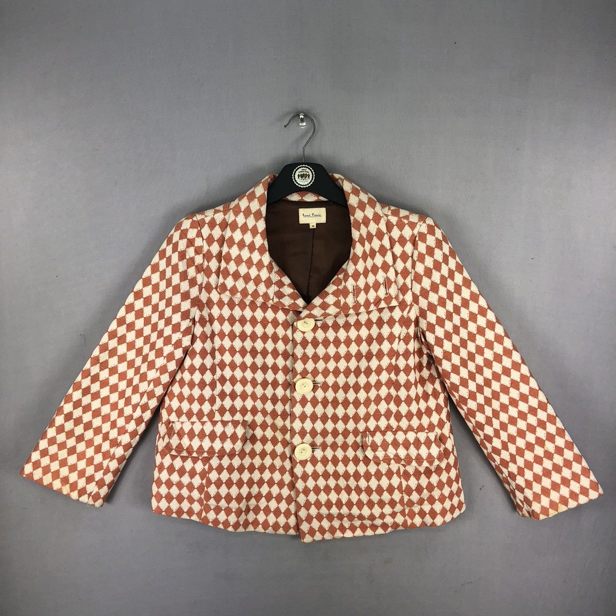 Vintage Cropped Women Jacket Diamond Pattern by Rope Picnic