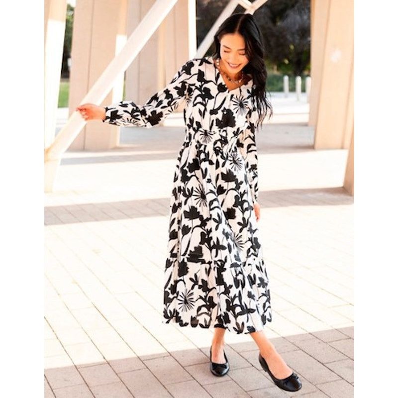 Other Sweet Salt Midi Summer Black and White Floral Dress Large Size L / US 10 / IT 46 - 1 Thumbnail