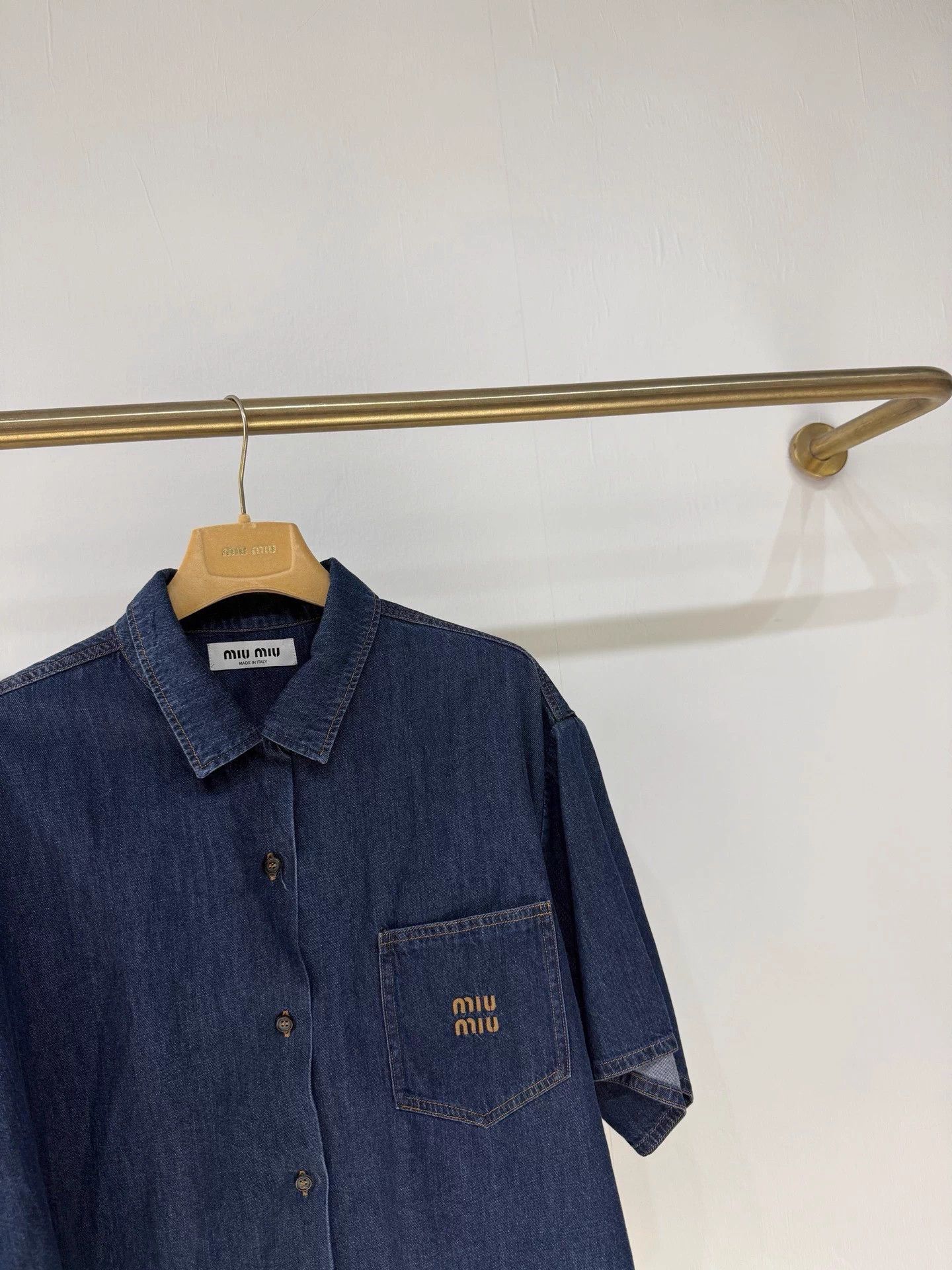 Miu Miu MIU MIU 99% New Denim Logo Shirt 36 (Oversized) Size M / US 6-8 / IT 42-44 - 2 Thumbnail