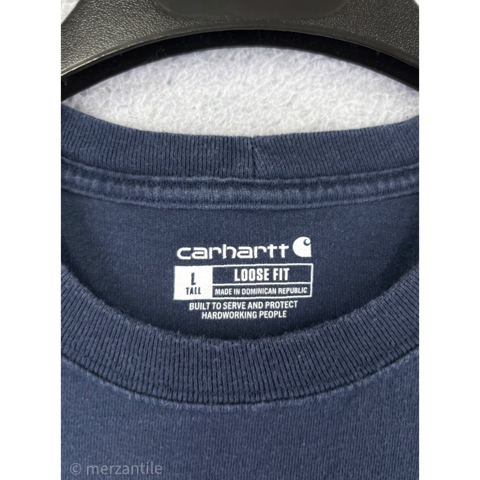 Carhartt Carhartt Mens T-Shirt Shirt L Blue 100% Cotton K87 Pocket Crew Neck Workwear Shirt Mens Blue K87 Size US L / EU 52-54 / 3 - 3 Thumbnail