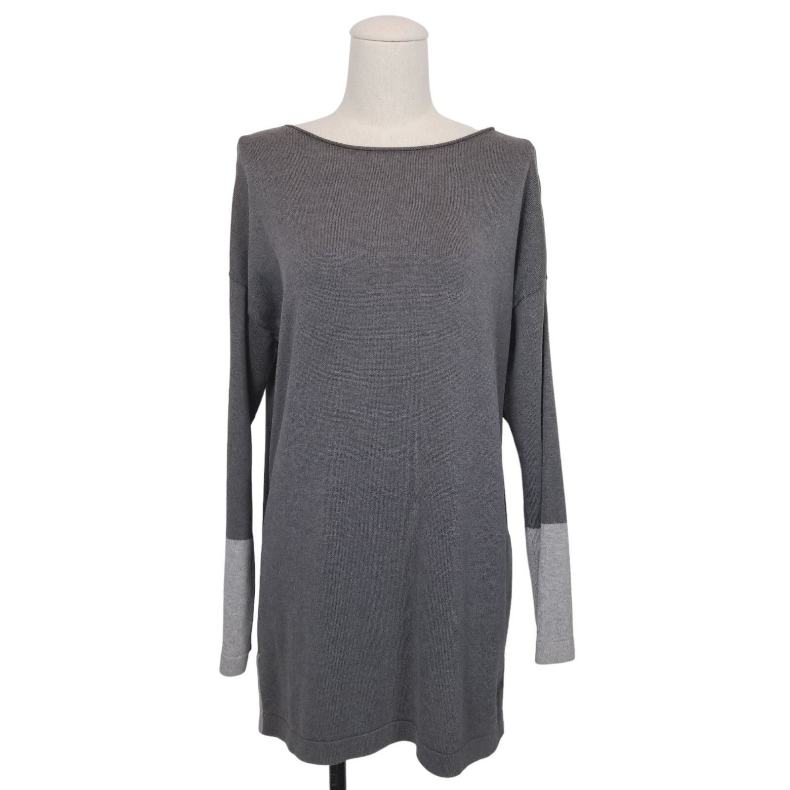 Eileen Fisher Eileen Fisher Silk Blend Colorblock Sweater Tunic Gray XS Size XS / US 0-2 / IT 36-38 - 1 Thumbnail