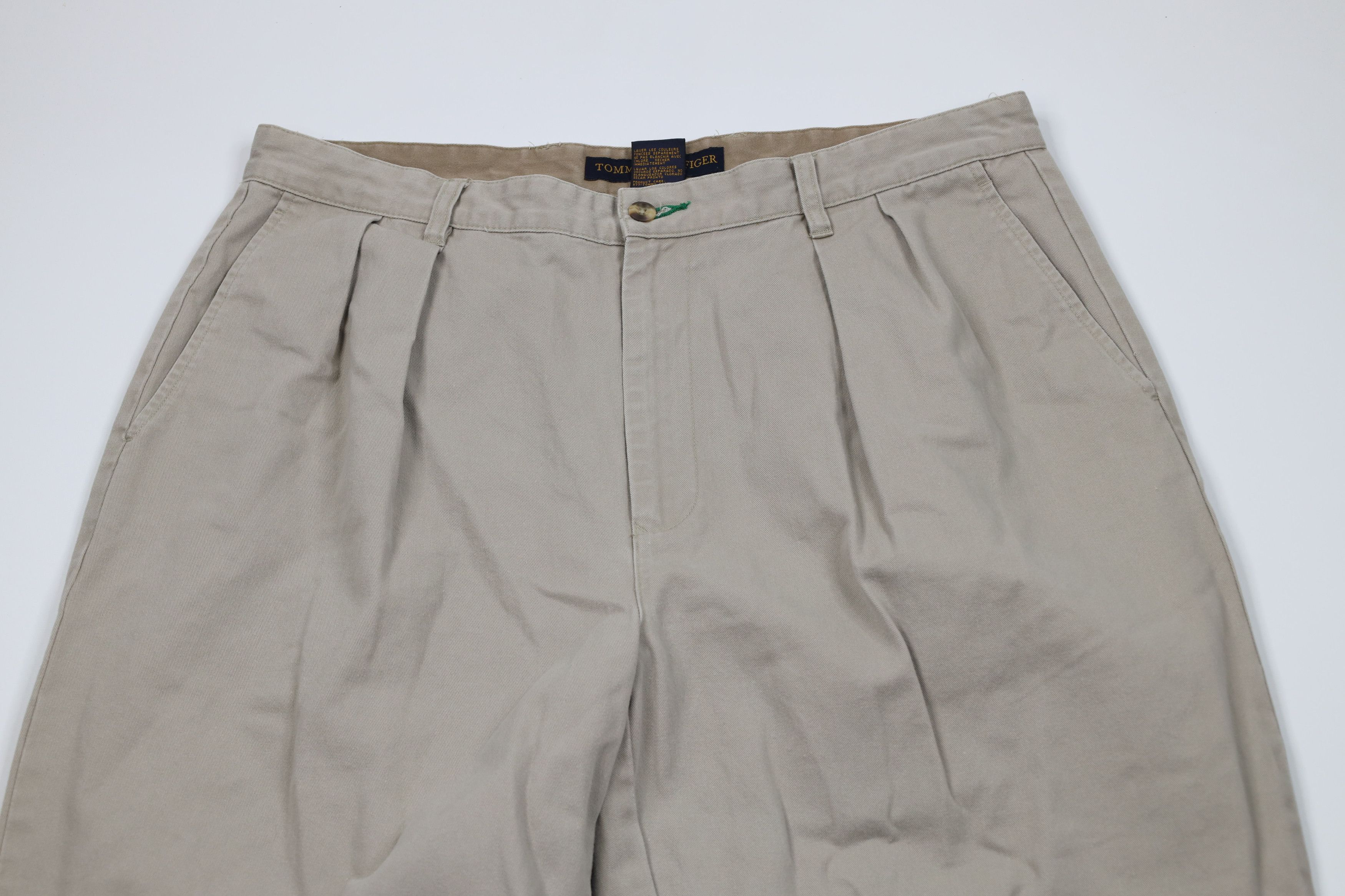 Tommy Hilfiger Vintage 90s Tommy Hilfiger Cuffed Wide Leg Chino Pants Size US 38 / EU 54 - 2 Thumbnail