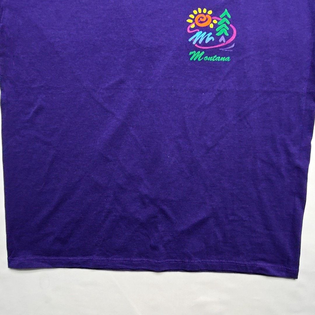 Vintage Vintage Montana Shirt H.L. Miller Purple L Boat Neck Tee 90s Size XL / US 12-14 / IT 48-50 - 3 Thumbnail