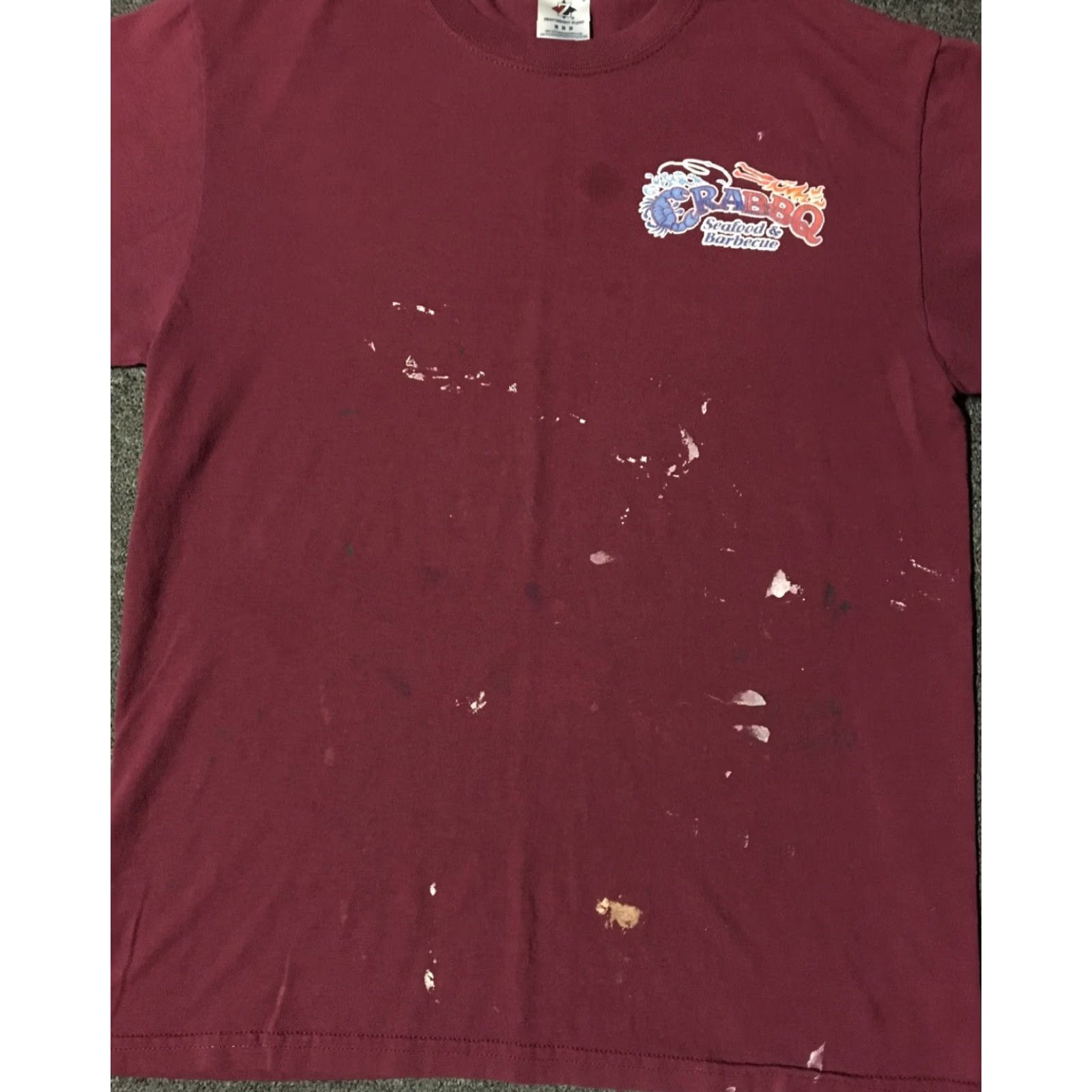 Jerzees VINTAGE Crab BBQ Faded Distress Paint Shirt M Red 90s Jazzed? Wait. Size US M / EU 48-50 / 2 - 5 Thumbnail