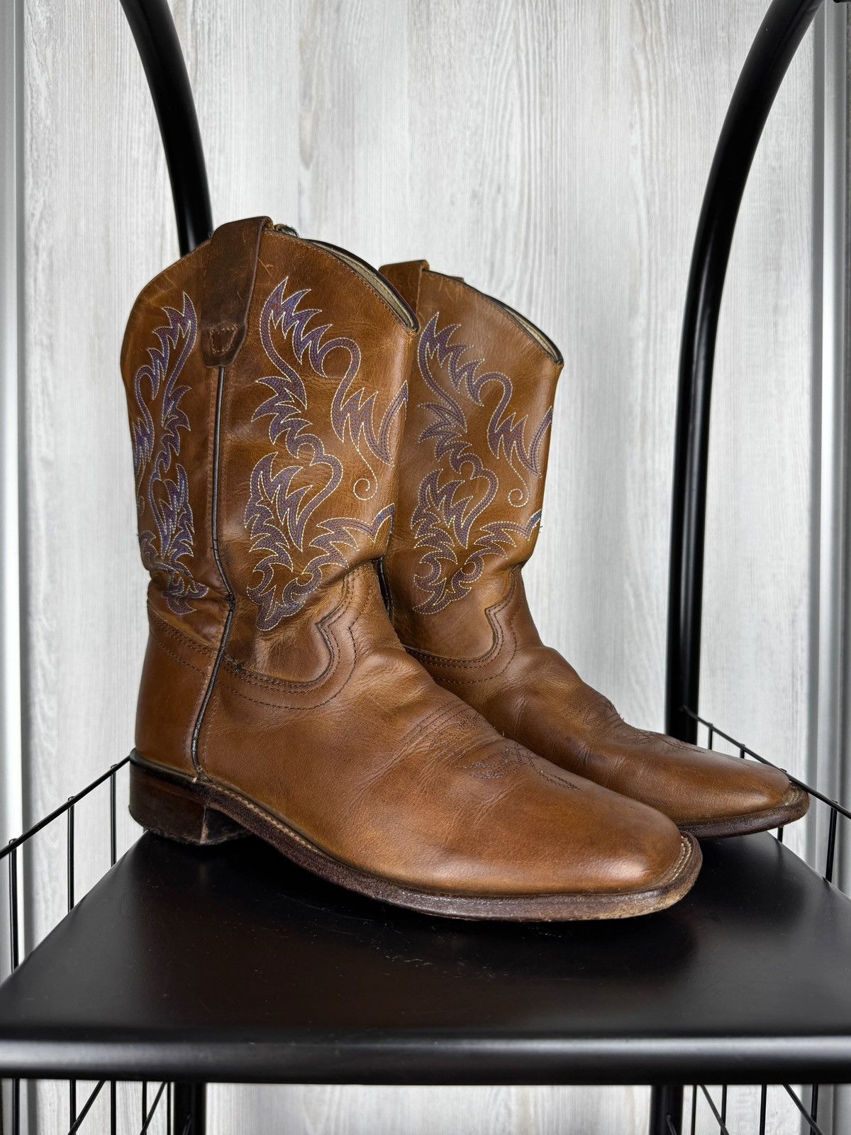 Cowboy Equipment Tin Star Boots Cowboy Western Texas Leather shoes size 6.5D Size US 6.5 / EU 39-40 - 2 Thumbnail