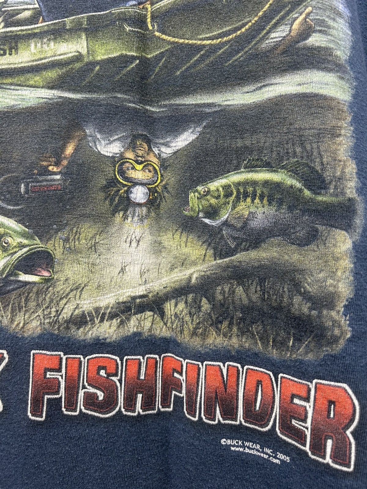 Vintage ‘05 Buck Wear Redneck Sportsman Fishfinder Funny Graphic Tee Size US XL / EU 56 / 4 - 6 Thumbnail