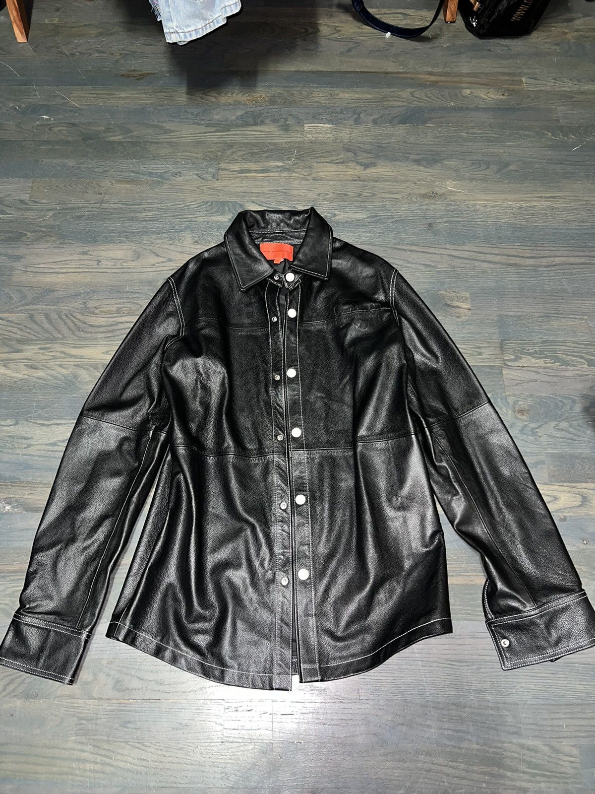 Who Decides War WDW LEATHER BUTTON UP SHIRT Size US L / EU 52-54 / 3 - 2 Thumbnail