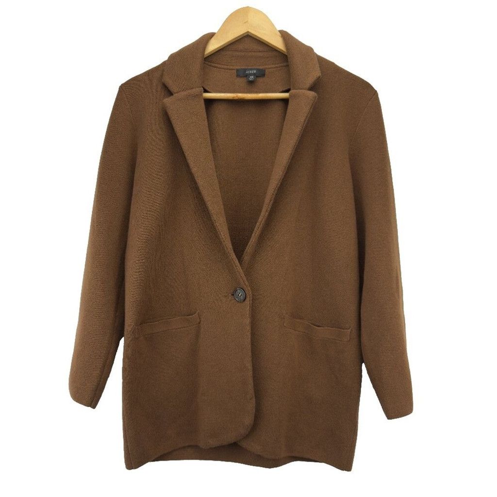 J.Crew J. CREW Cecile Heritage Merino Knit Brown Sweater Blazer XS Size XS / US 0-2 / IT 36-38 - 3 Thumbnail