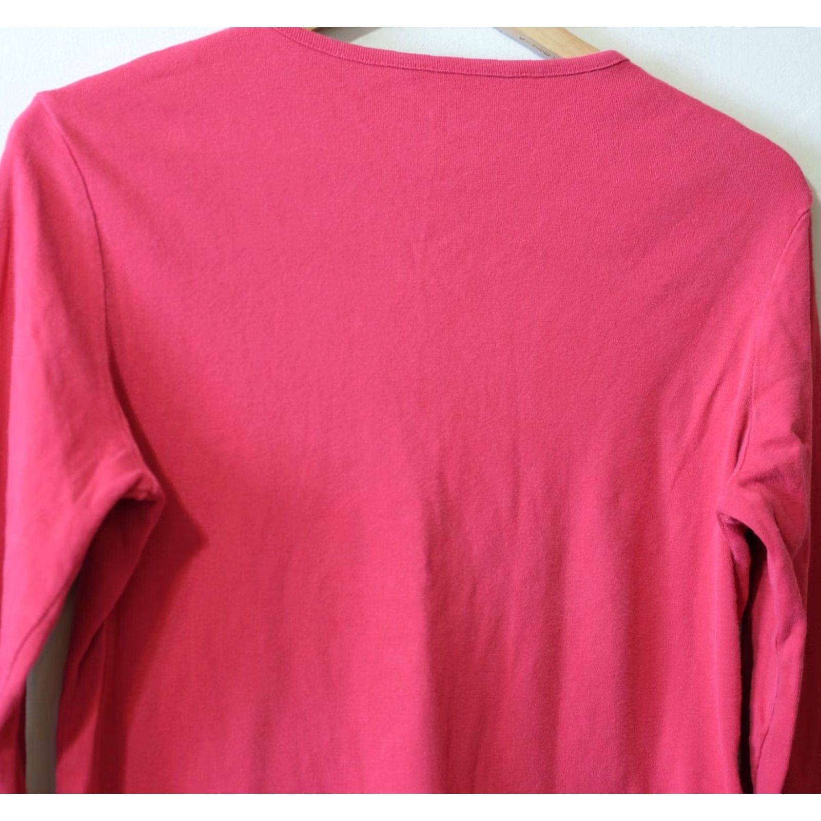 Vintage White Stag V-Neck Top Long Sleeve Red 100% Cotton Women's L Shirts Casual Knit Breathable 100% Cotton Womens S-XL? Size L / US 10 / IT 46 - 6 Thumbnail