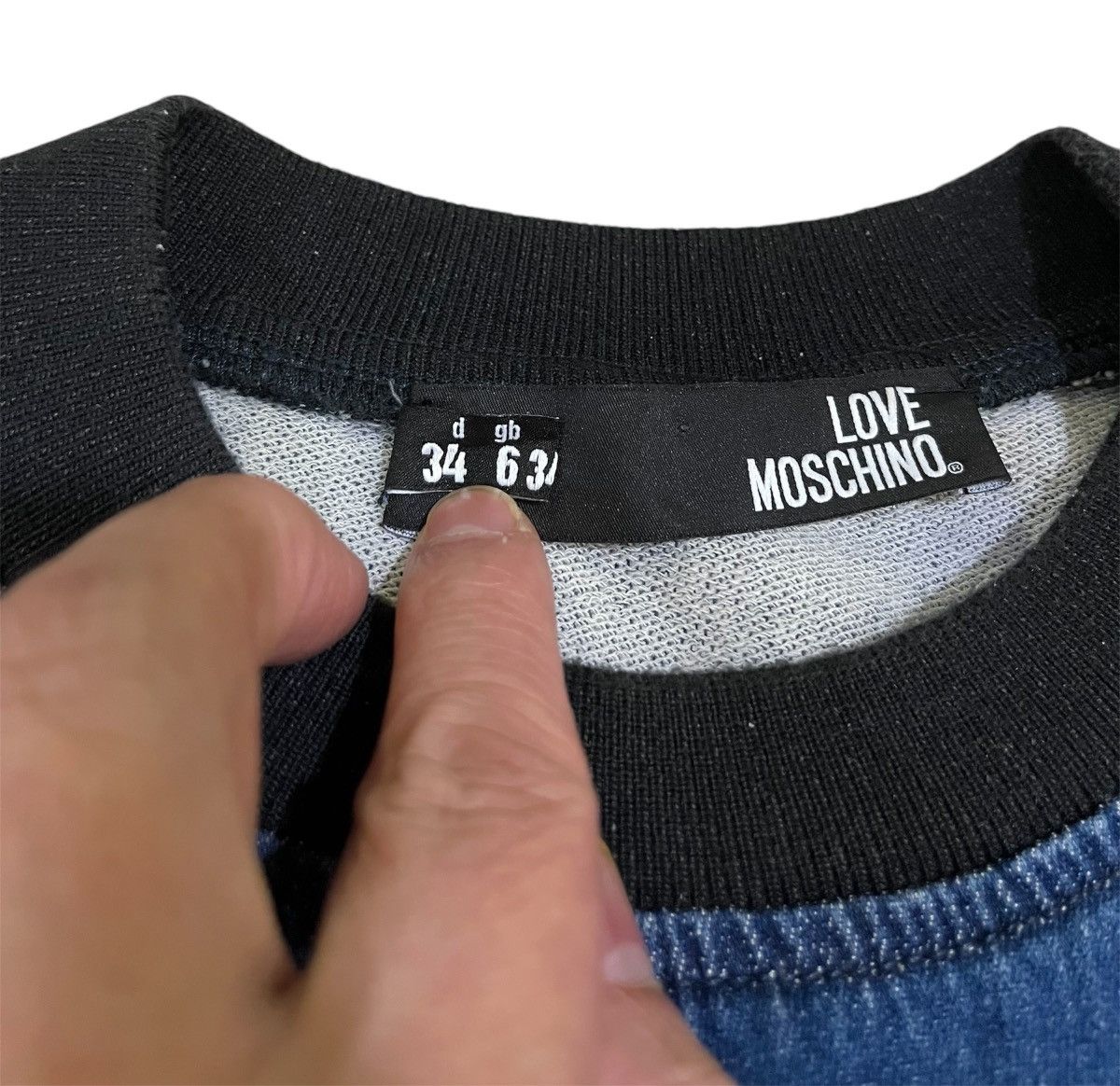 Love Moschino Love Moschino Denim Blue Cotton Long Sweater Dress Size XS / US 0-2 / IT 36-38 - 5 Thumbnail