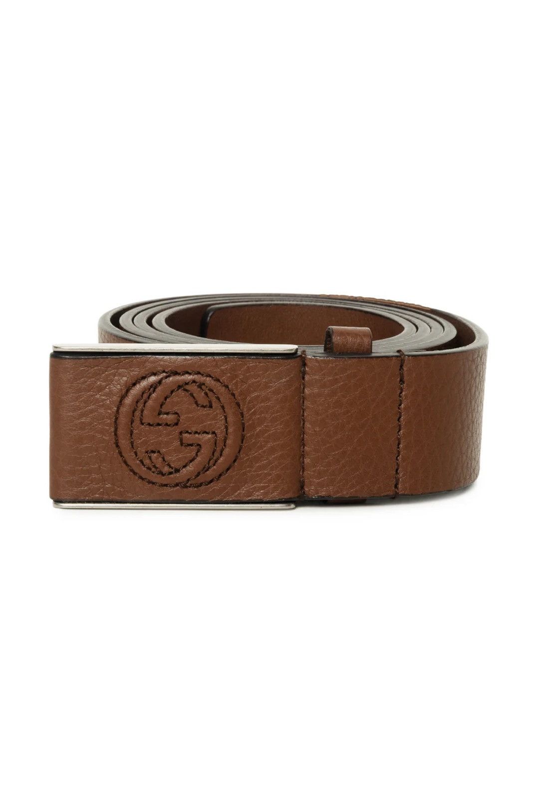 Gucci Gucci Men's Leather Buckle Interlocking G Belt Size 32 - 8 Thumbnail