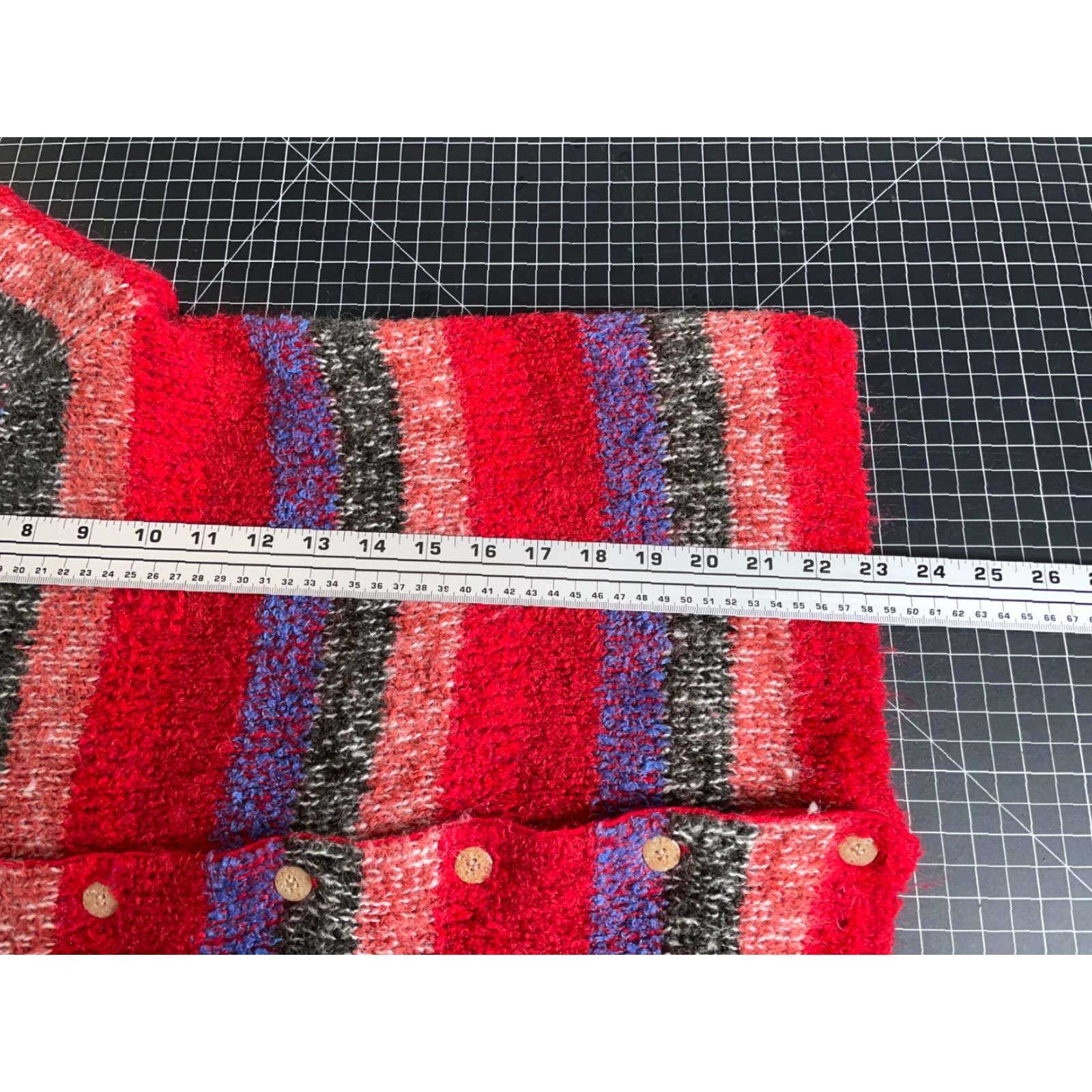 Vintage VINTAGE Christopher & Banks Cardigan Sweater Red Striped Lightweight Mohair Blend Women Large Knit Size L / US 10 / IT 46 - 6 Thumbnail