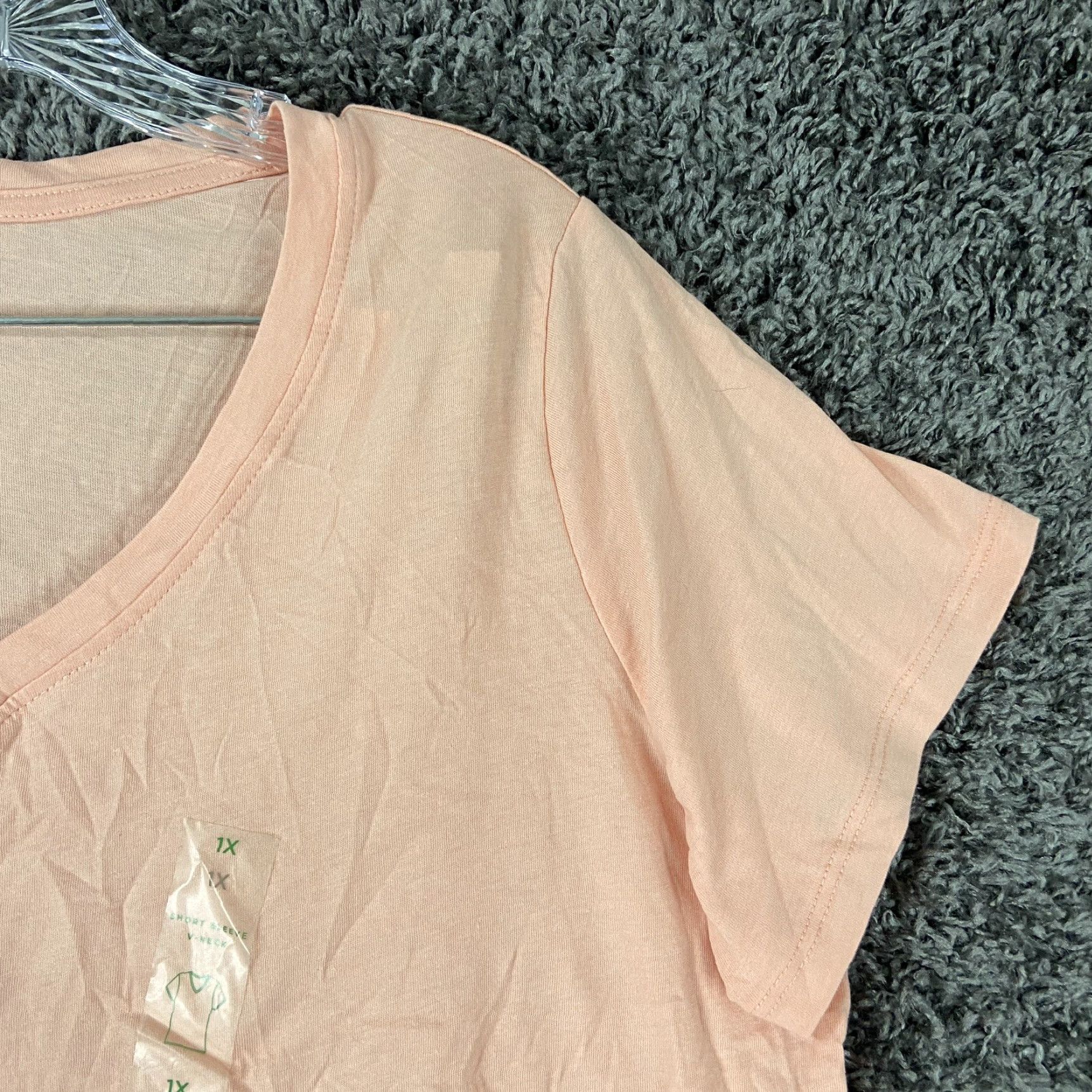 Vintage VINTAGE Dip Women's Blouse 1X Pink Short Sleeve V-Neck Plus Size Size XL / US 12-14 / IT 48-50 - 4 Thumbnail