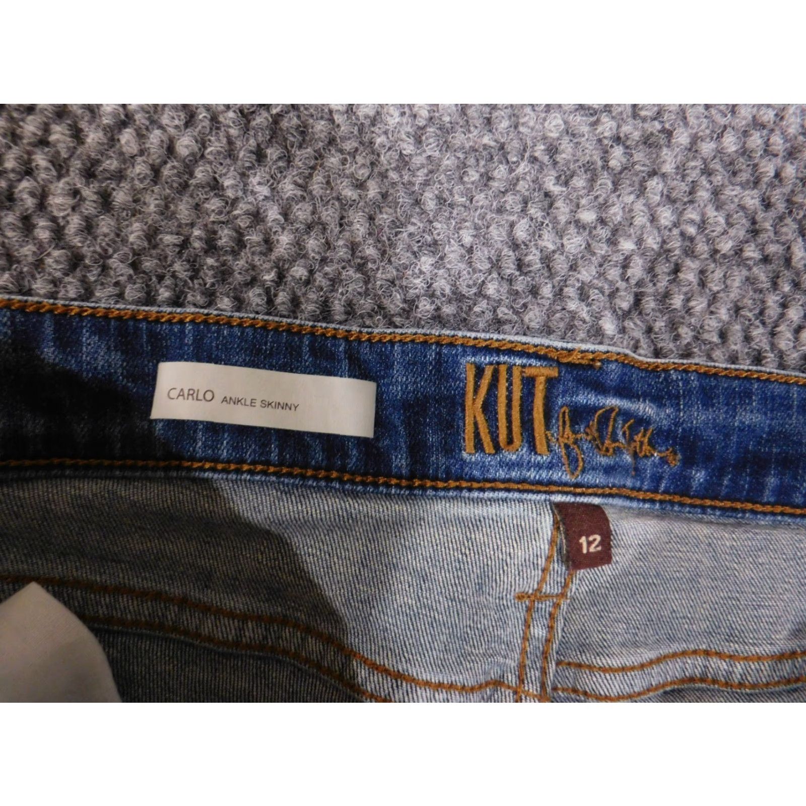 Vintage Kut from the Kloth Jeans 12 ankle skinny carlo womens blue distresed denim Size 24" / US 00 / IT 34 - 4 Thumbnail