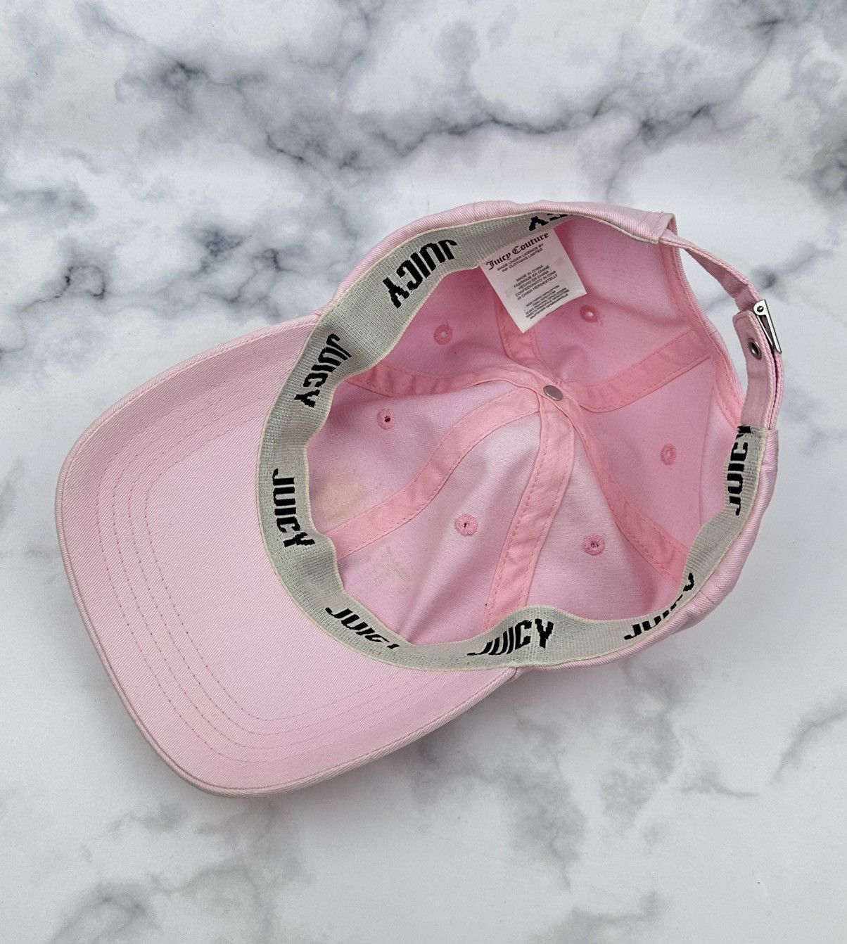 Juicy Couture Jeans Juicy Couture Pink Rhinestone Logo Baseball Cap - Y2K Style Size ONE SIZE - 5 Thumbnail