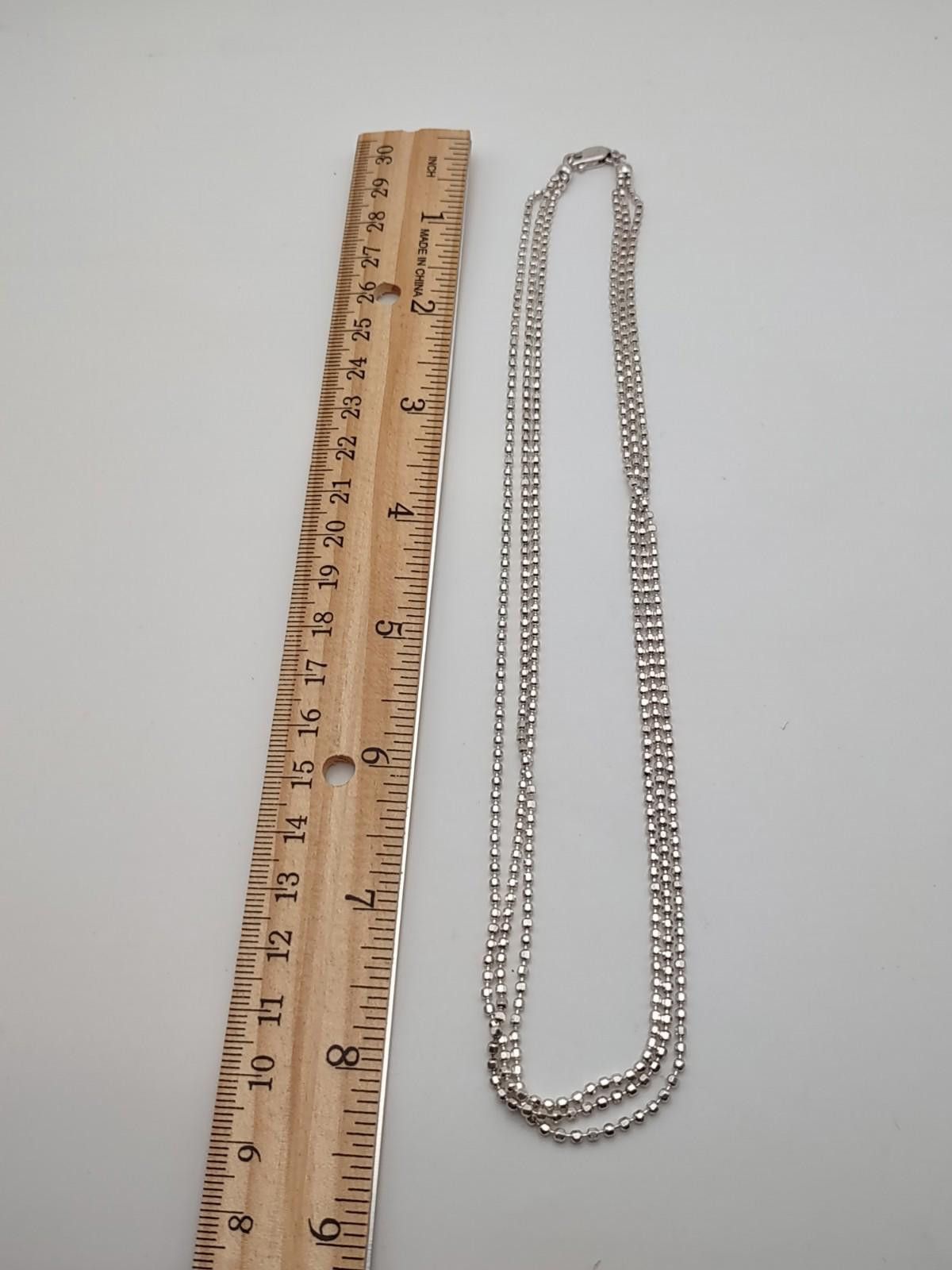 The Unbranded Brand Sterling Silver Triple Strand Bead Necklace 17” 925 Size ONE SIZE - 3 Thumbnail